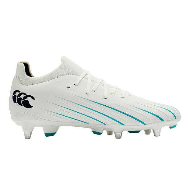 Canterbury Adults Speed Falcon 2.0 Pro Soft Ground Rugby Boots White - Instep View