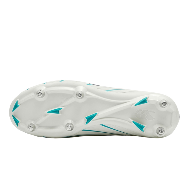 Canterbury Adults Speed Falcon 2.0 Pro Soft Ground Rugby Boots White - Soleplate View