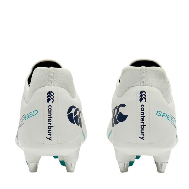 Canterbury Adults Speed Falcon 2.0 Pro Soft Ground Rugby Boots White - Pair Back View
