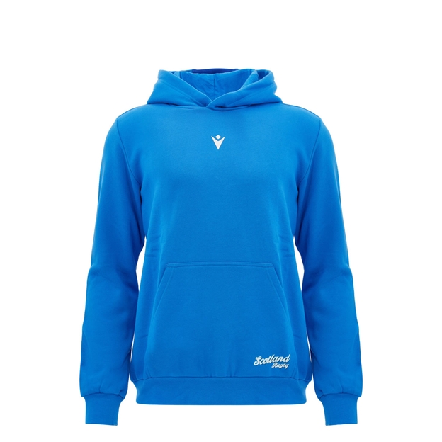Scotland Kids Leisure Cotton Hoodie 26/27 Blue White and Green - Front View