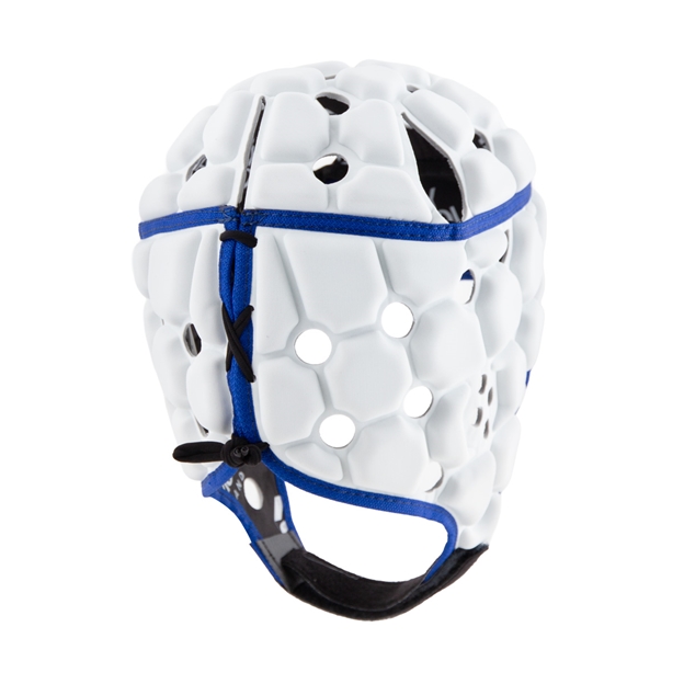 Body Armour Adults Ventilator Headguard White & Blue - Back View