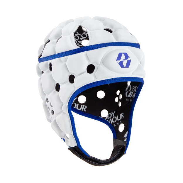 Body Armour Adults Ventilator Headguard White & Blue - Front View
