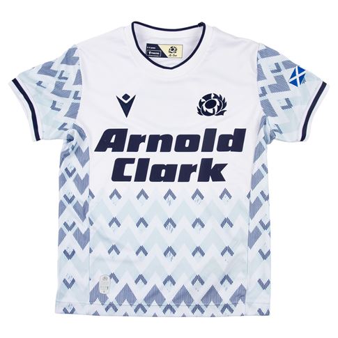 Scotland Infants Away Rugby Shirt 26/27 White Sand and Navy - Front View