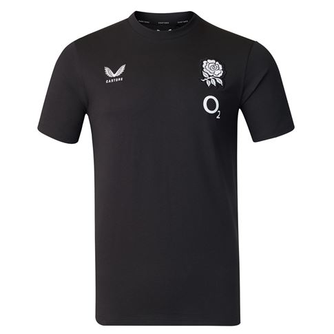 England Mens Off Pitch T-Shirt 26/27 Castore Black - Front