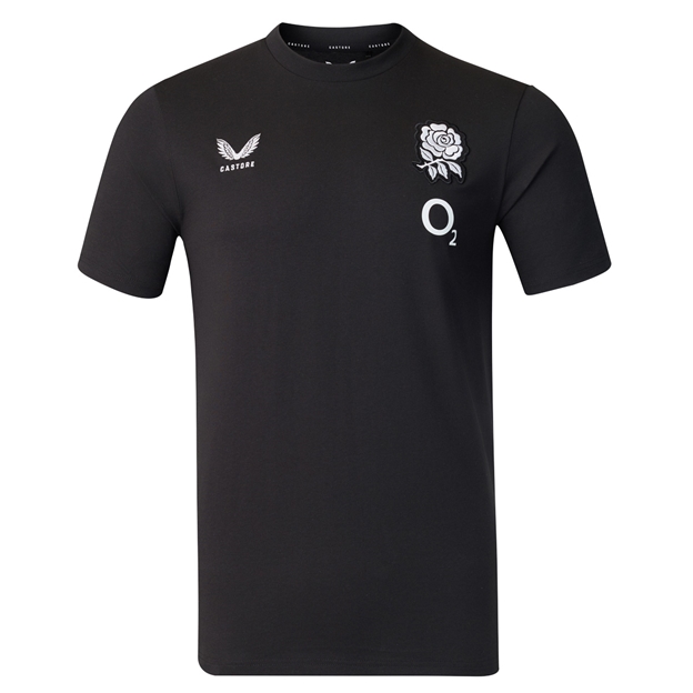 England Mens Off Pitch T-Shirt 26/27 Castore Black - Front