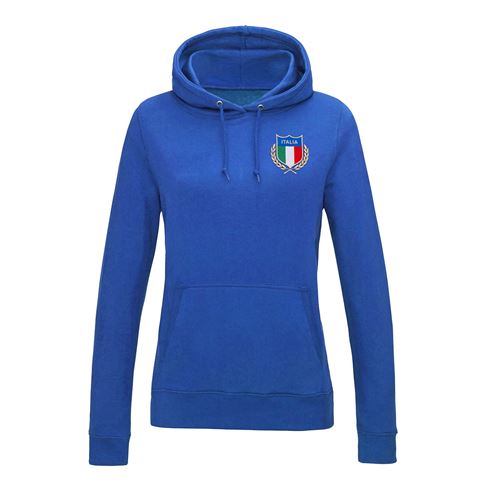 Italy Womens Classic Hoodie Royal - Front View