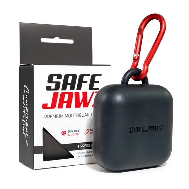 SafeJawz Premium Silicone Mouthguard Case - Black