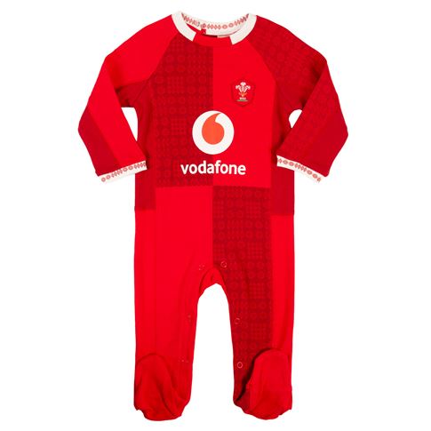 Wales Baby Home Kit Sleepsuit 25/26 Red - Front View Wales Baby Home Kit Sleepsuit 25/26 Red - Front View