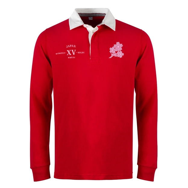 Womens World Cup Japan Adults Classic Heavyweight Rugby Shirt Red - Front