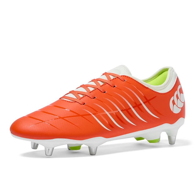 Canterbury Adults Phoenix 2.0 Team Soft Ground Rugby Boots Orange - Front
