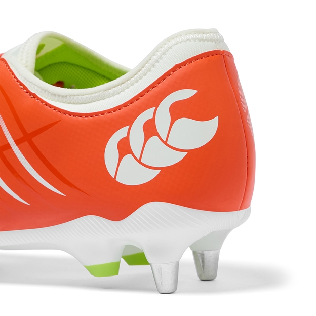 Canterbury Adults Phoenix 2.0 Team Soft Ground Rugby Boots Orange - Heel