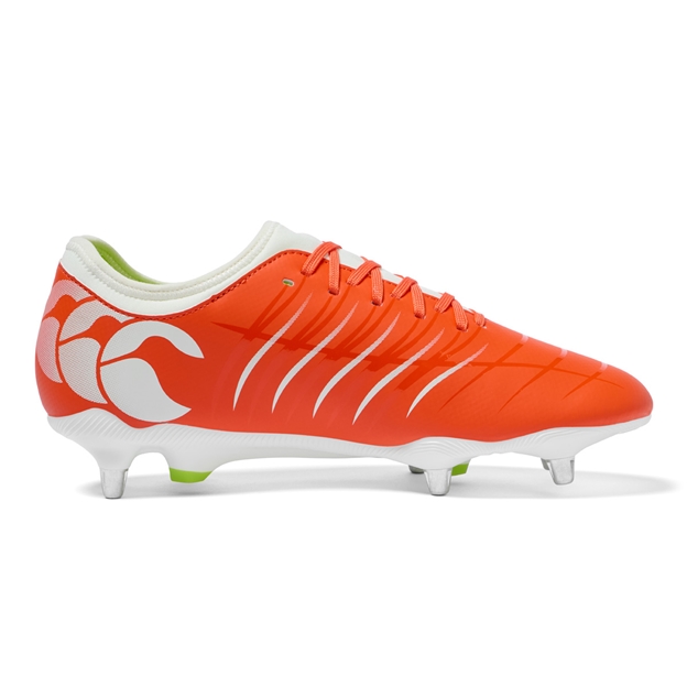 Canterbury Adults Phoenix 2.0 Team Soft Ground Rugby Boots Orange - Instep