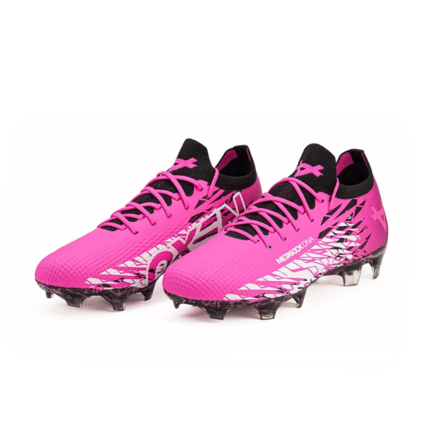 Oxen Kids Metasock Firm Ground Rugby Boots Pink/Black - Pair