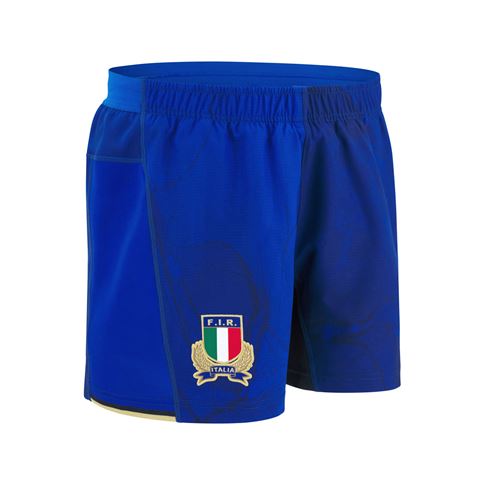 Italy Junior Home Rugby Shorts 25/26 Blue - Front Italy Junior Home Rugby Shorts 25/26 Blue - Front