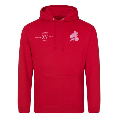 Womens World Cup Japan Adults Classic Hoodie Red - Front Womens World Cup Japan Adults Classic Hoodie Red - Front