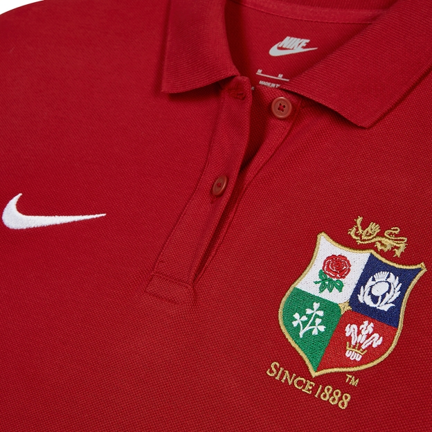 British & Irish Lions Womens Travel Polo 2027 Pepper Red - Close-up