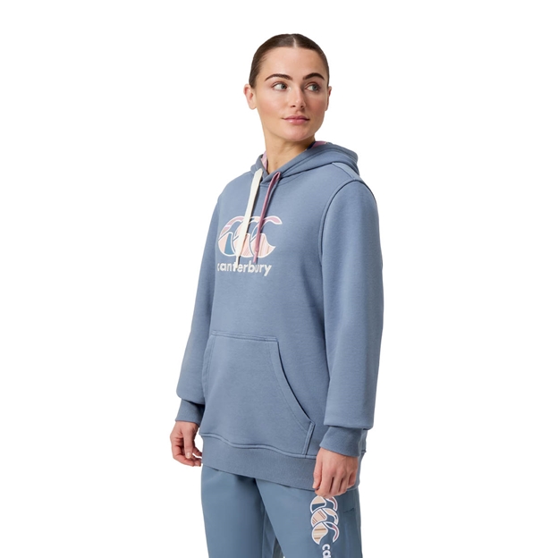 Canterbury Womens Uglies Hoodie Blue Mirage - Model Walking