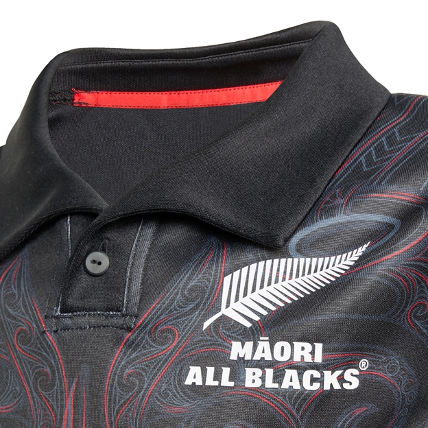 Maori All Blacks Kids Home Rugby Shirt Short Sleeve Black 25/26 - Fern logo on chest