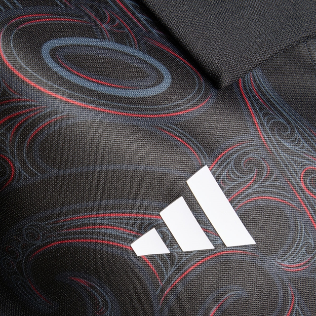 Maori All Blacks Kids Home Rugby Shirt Short Sleeve Black 25/26 - Adidas Logo