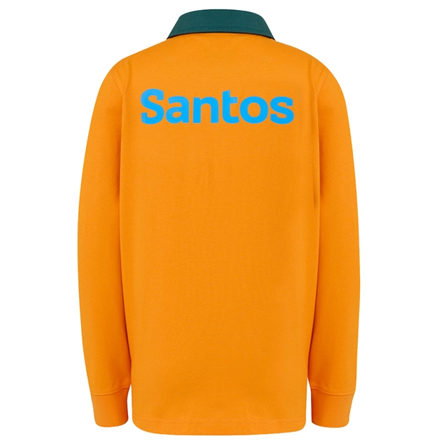 Australia Mens Home Classic Rugby Shirt 2026 Long Sleeve Gold - Back