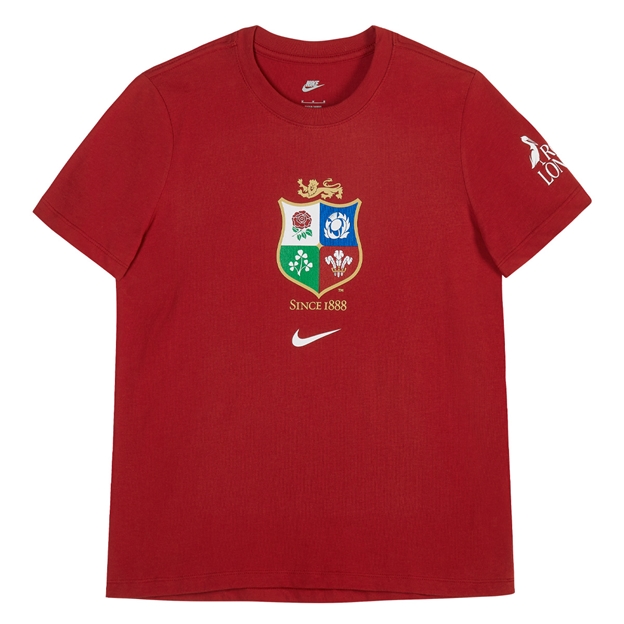 British & Irish Lions Womens Travel T-Shirt 2027 Pepper Red - Flat