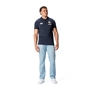 British and Lions Mens Pique Polo Navy - Full Length Model 