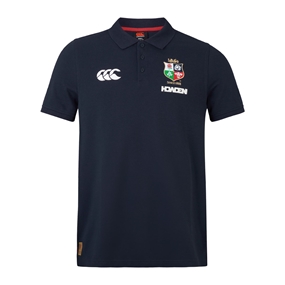 British and Irish Lions Mens Pique Polo Navy - Front