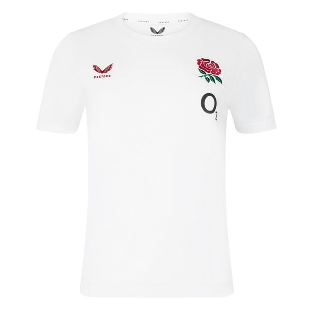 England Mens Off Pitch T-Shirt 26/27 Brilliant White - Front