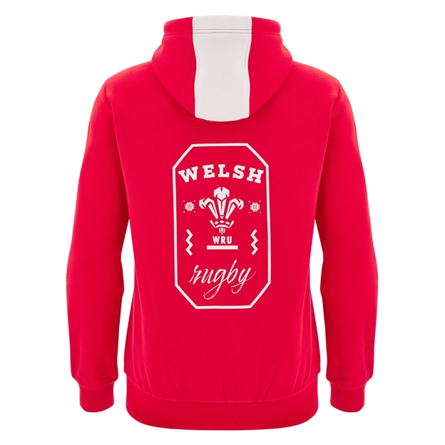 Wales Mens Fanline Hoodie 25/26 Red - Back