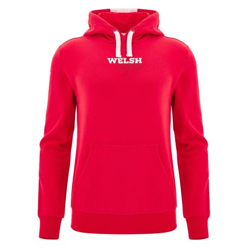 Wales Mens Fanline Hoodie 25/26 Red - Front Wales Mens Fanline Hoodie 25/26 Red - Front