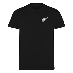 New Zealand Mens Classic Printed T-Shirt Black - Front