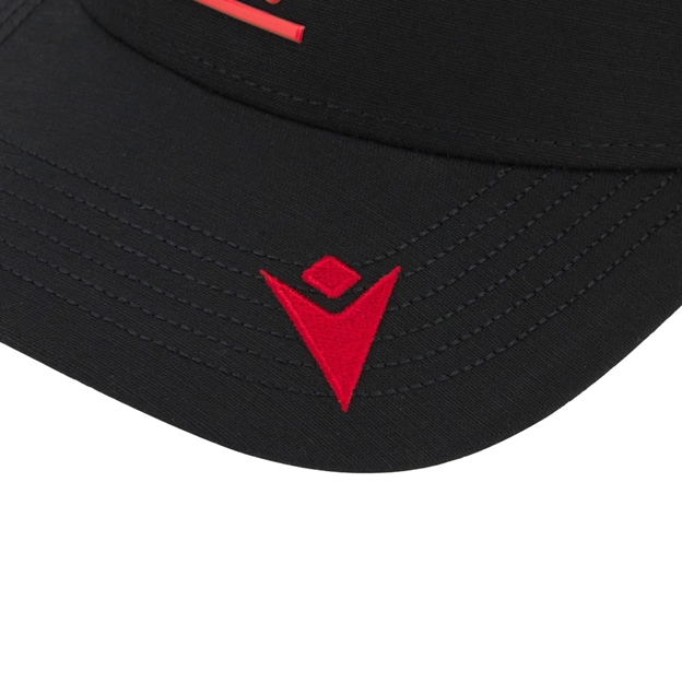 Wales Adults Trucker Baseball Cap 25/26 Black - Macron Embroidery