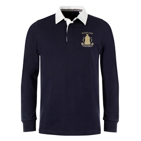 Scotland Mens Cup Winners 2026 Heavyweight Rugby Shirt Navy - Front