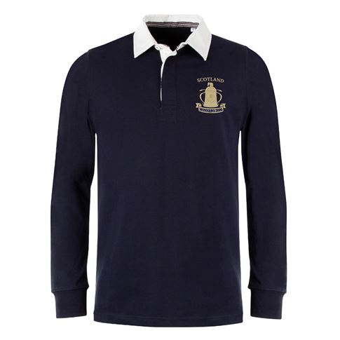 Scotland Mens Cup Winners 2026 Heavyweight Rugby Shirt Navy - Front