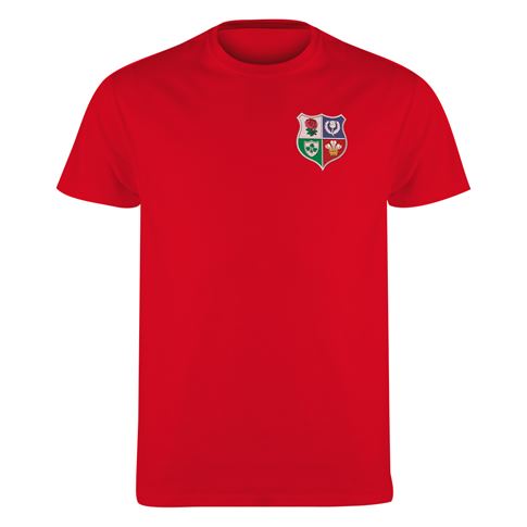 Lions1888 Mens Classic Printed T-Shirt Red - Front Lions1888 Mens Classic Printed T-Shirt Red - Front