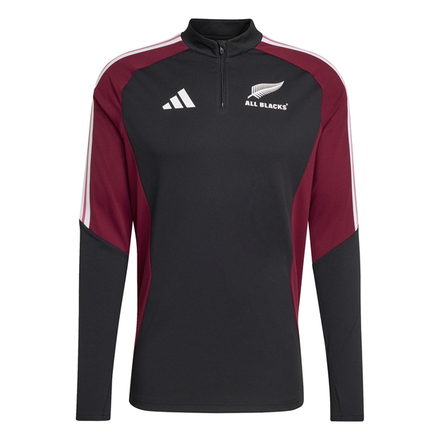 All Blacks Mens Training Quarter Zip Top 26/27 All Black - Front View