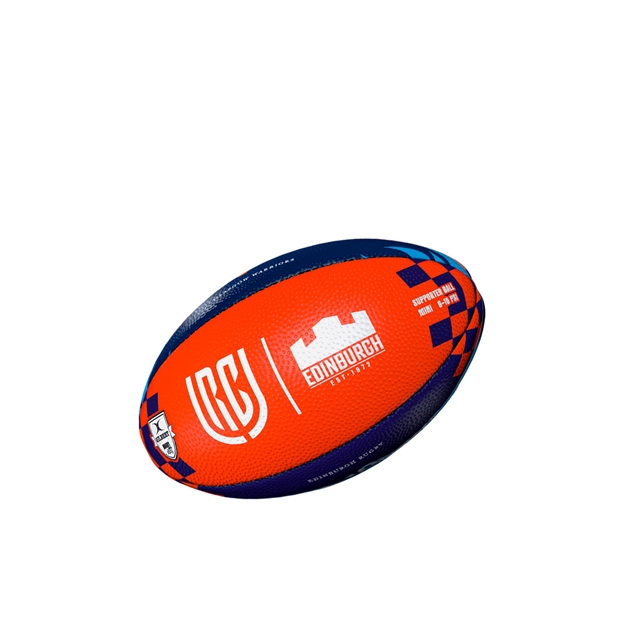 Gilbert Edinburgh Vs Glasgow 1872 Cup Mini Rugby Balls Orange & Blue - Edinburgh Rugby