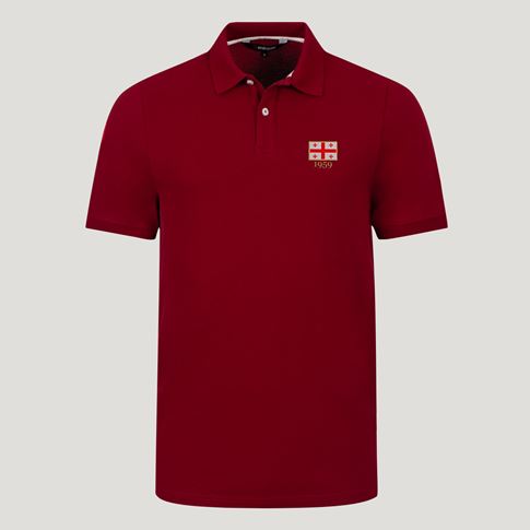 Georgia 1959 Adults Classic Cotton Polo Shirt Claret - Front View