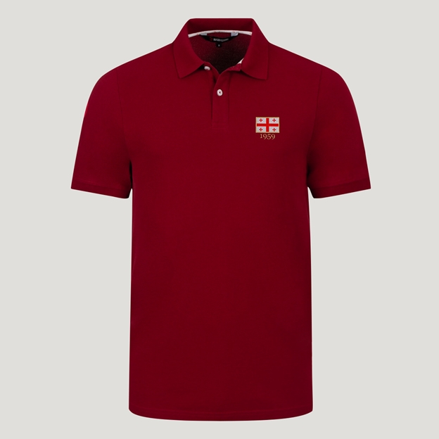 Georgia 1959 Adults Classic Cotton Polo Shirt Claret - Front View