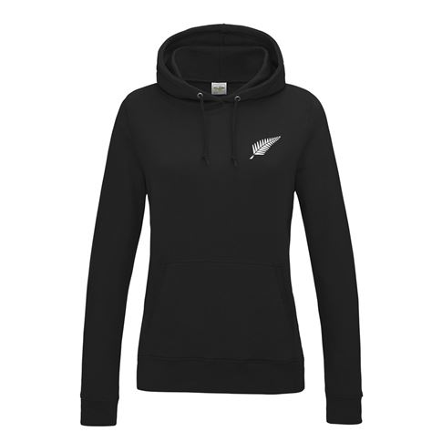 New Zealand Womens Classic Hoodie Black - Front