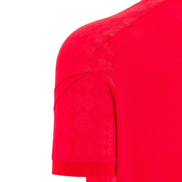 Wales Mens Travel Polo Shirt 25/26 Red - Shoulder Detail
