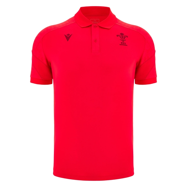 Wales Mens Travel Polo Shirt 25/26 Red - Front