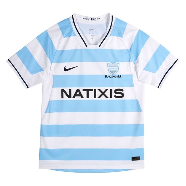 Racing 92 Mens Home Rugby Shirt 25/26 White - Flatlay