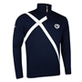 Scotland Mens Glenmuir Saltire Zip Neck Cotton Sweater Navy - Front 