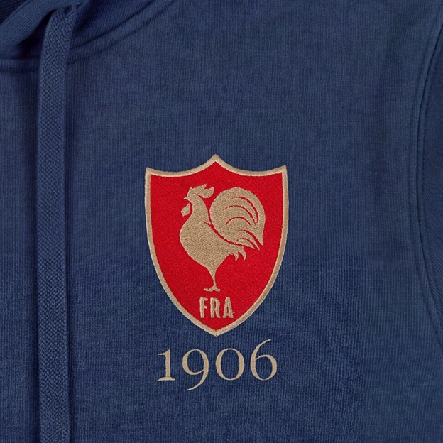 France 1906 Pure Cotton Hoodie - Petrol Blue