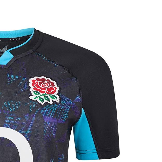 England Womens Away Rugby Shirt 25/26 Black - RFU Rose