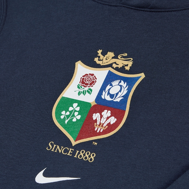 British & Irish Lions Kids Travel Hoodie 2027 Obsidian - Close-up