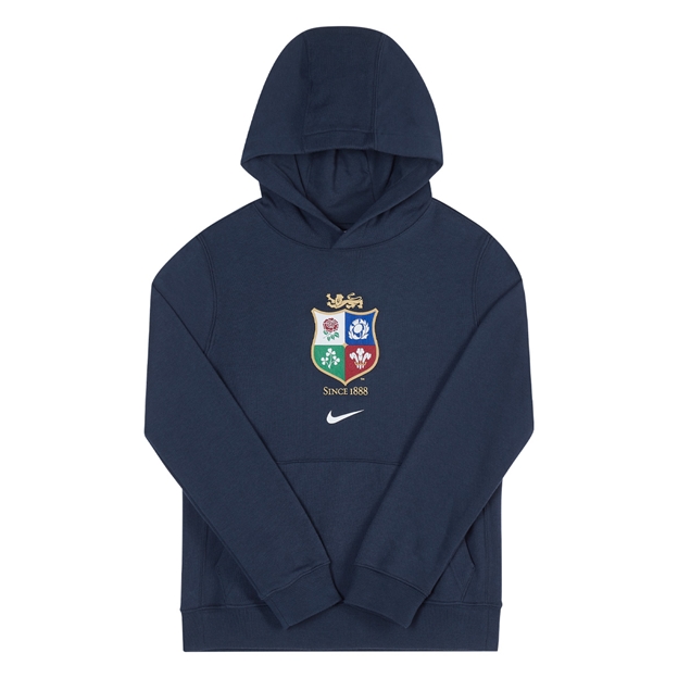 British & Irish Lions Kids Travel Hoodie 2027 Obsidian - Flat