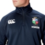 British and Irish Lions Mens 1/4 Zip Fleece Navy - Chest Detailed 