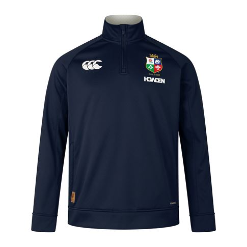 British and Irish Lions Mens 1/4 Zip Fleece Navy - Front British and Irish Lions Mens 1/4 Zip Fleece Navy - Front